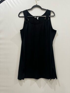 Croft Barrow Dress Womens Large Black Whimsigoth Goth Cover Up Babydoll Coastal